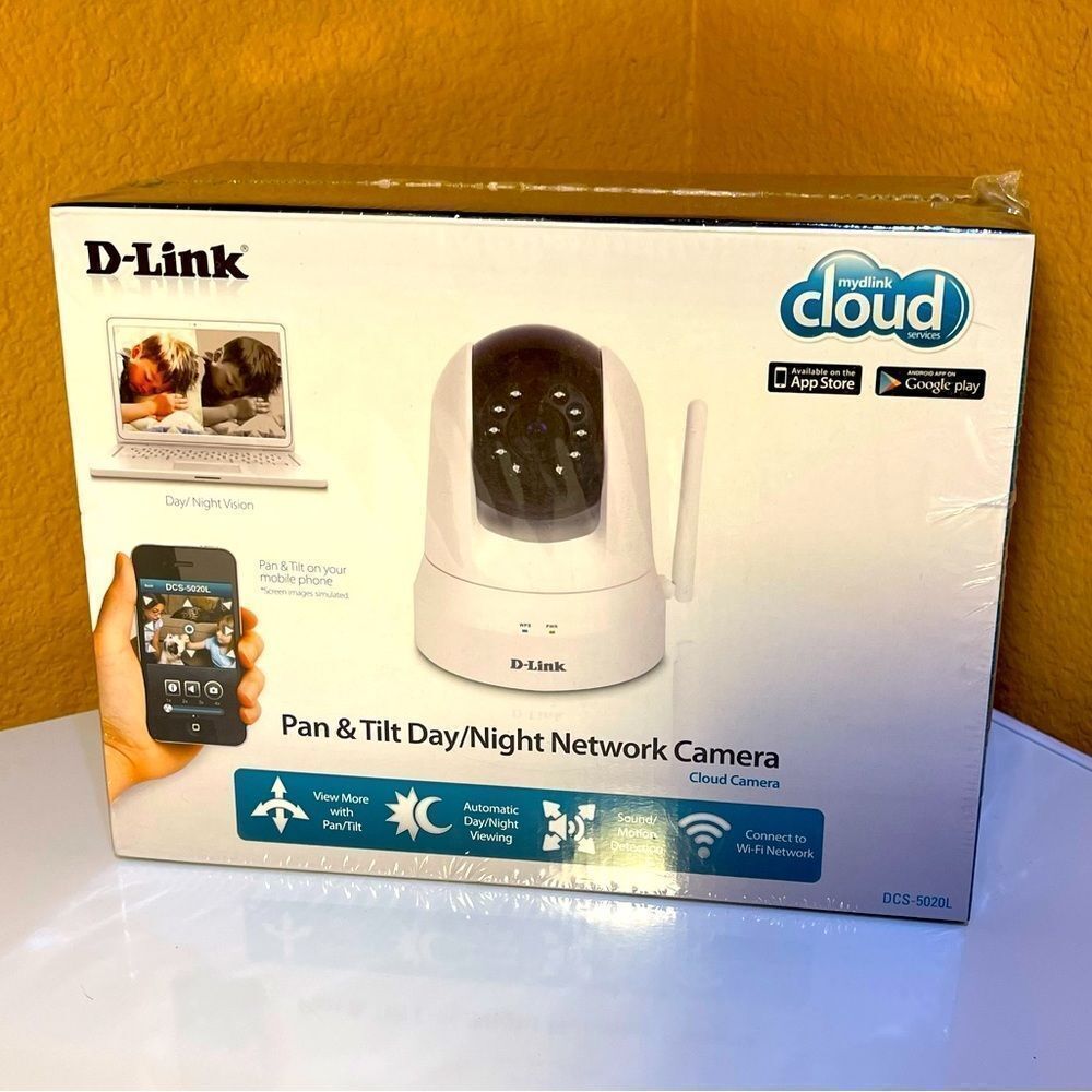 D-LINK Dcs-5020l White Pan & Tilt Wi-Fi Network/ Cloud Camera For Day/ Night Nib